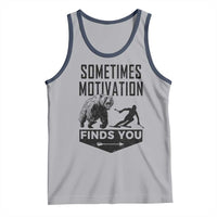 Funny Skiing Tank Top Sometimes Motivation Finds You Ski Mountain Bear - Wonder Print Shop