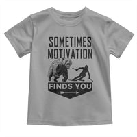 Funny Skiing Toddler T Shirt Sometimes Motivation Finds You Ski Mountain Bear - Wonder Print Shop
