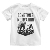 Funny Skiing Toddler T Shirt Sometimes Motivation Finds You Ski Mountain Bear - Wonder Print Shop