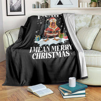 Funny F Caw F Chicken Xmas Throw Blanket F Caw F I Mean Merry Christmas - Wonder Print Shop