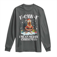Funny F Caw F Chicken Xmas Long Sleeve Shirt F Caw F I Mean Merry Christmas - Wonder Print Shop