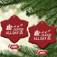Funny Xmas Pirate Christmas Ornament Sleigh All Day Pirate Skull Ship - Wonder Print Shop