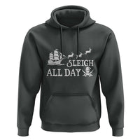 Funny Christmas Pirate Hoodie Sleigh All Day Pirate Skull Ship