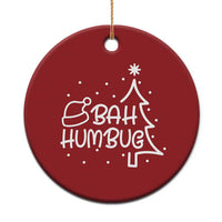 Funny Bah Humbug Xmas Christmas Ornament Santa Hat Xmas Tree - Wonder Print Shop