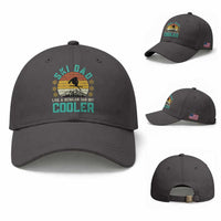 Funny Retro Skiing Father's Day Baseball Cap Ski Dad Like A Normal Dad But Cooler