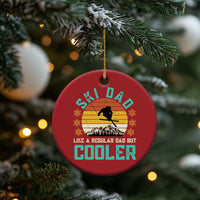Funny Retro Skiing Father's Day Christmas Ornament Ski Dad Like A Normal Dad But Cooler - Wonder Print Shop