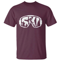Funny Skiing T Shirt Ski Goggles Winter Sport Snow Mountain - Wonder Print Shop