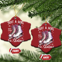 Figure Ice Skater Christmas Ornament Just A Girl Who Loves Ice Skating - Wonder Print Shop