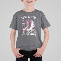 Figure Ice Skater T Shirt For Kid Just A Girl Who Loves Ice Skating - Wonder Print Shop