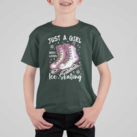 Figure Ice Skater T Shirt For Kid Just A Girl Who Loves Ice Skating - Wonder Print Shop