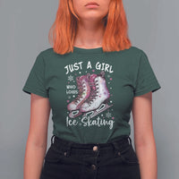 Figure Ice Skater T Shirt For Women Just A Girl Who Loves Ice Skating - Wonder Print Shop