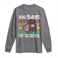 Funny Moo Deng 100 Days Of School Long Sleeve Shirt