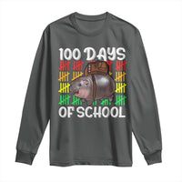 Funny Moo Deng 100 Days Of School Long Sleeve Shirt