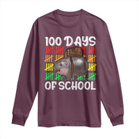 Funny Moo Deng 100 Days Of School Long Sleeve Shirt
