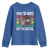 Funny Moo Deng 100 Days Of School Youth Sweatshirt