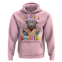 Funny Moo Deng 100 Days Smarter Hoodie Teachers Students 100th Day Of School