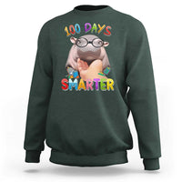 Funny Moo Deng 100 Days Smarter Sweatshirt Teachers Students 100th Day Of School