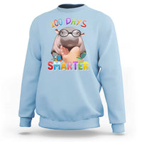 Funny Moo Deng 100 Days Smarter Sweatshirt Teachers Students 100th Day Of School