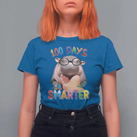 Funny Moo Deng 100 Days Smarter T Shirt For Women Teachers Students 100th Day Of School