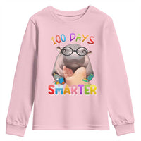Funny Moo Deng 100 Days Smarter Youth Sweatshirt Teachers Students 100th Day Of School