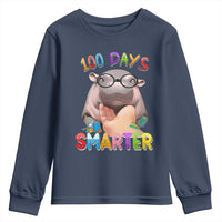 Funny Moo Deng 100 Days Smarter Youth Sweatshirt Teachers Students 100th Day Of School