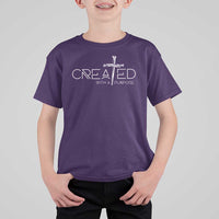 Created With A Purpose T Shirt For Kid Christian Faith Cross