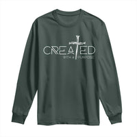 Created With A Purpose Long Sleeve Shirt Christian Faith Cross