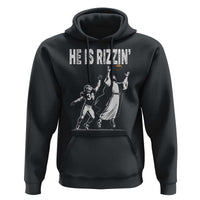 Funny Jesus American Football He Is Rizzin' Hoodie