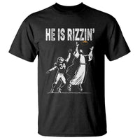 Funny Jesus American Football He Is Rizzin' T Shirt - Wonder Print Shop