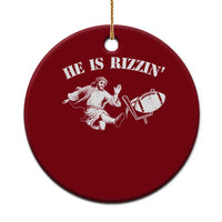 Funny Jesus American Football He Is Rizzin' Meme Ceramic Ornament - Wonder Print Shop