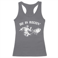 Funny Jesus American Football He Is Rizzin' Meme Racerback Tank Top