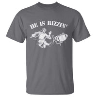 Funny Jesus American Football He Is Rizzin' Meme T Shirt