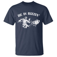 Funny Jesus American Football He Is Rizzin' Meme T Shirt