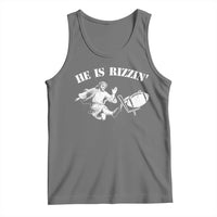 Funny Jesus American Football He Is Rizzin' Meme Tank Top