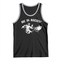 Funny Jesus American Football He Is Rizzin' Meme Tank Top