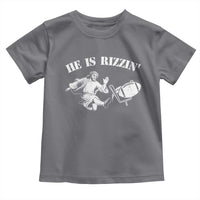 Funny Jesus American Football He Is Rizzin' Meme Toddler T Shirt