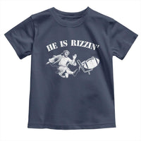 Funny Jesus American Football He Is Rizzin' Meme Toddler T Shirt
