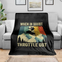 Funny Snowmobile Sled When In Doubt Throttle Out Throw Blanket Winter Sports - Wonder Print Shop
