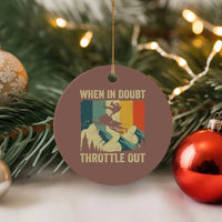Funny Snowmobile Sled When In Doubt Throttle Out Ceramic Ornament Winter Sports - Wonder Print Shop