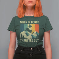 Funny Snowmobile Sled When In Doubt Throttle Out T Shirt For Women Winter Sports - Wonder Print Shop
