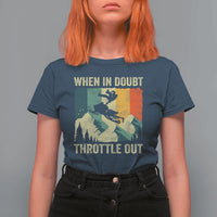 Funny Snowmobile Sled When In Doubt Throttle Out T Shirt For Women Winter Sports - Wonder Print Shop