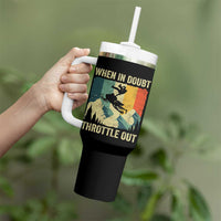 Funny Snowmobile Sled When In Doubt Throttle Out Tumbler With Handle Winter Sports - Wonder Print Shop