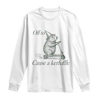 Off To Cause A Kerfuffle Long Sleeve Shirt Funny Groundhog Scooter Chaos - Wonder Print Shop
