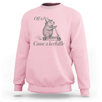 Off To Cause A Kerfuffle Sweatshirt Funny Groundhog Scooter Chaos - Wonder Print Shop