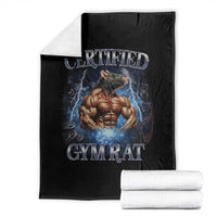 Funny Certified Gym Rat Throw Blanket Fitness Bodybuilding Gym Lovers Meme - Wonder Print Shop