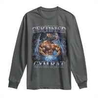 Funny Certified Gym Rat Long Sleeve Shirt Fitness Bodybuilding Gym Lovers Meme - Wonder Print Shop