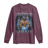 Funny Certified Gym Rat Long Sleeve Shirt Fitness Bodybuilding Gym Lovers Meme - Wonder Print Shop