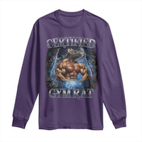 Funny Certified Gym Rat Long Sleeve Shirt Fitness Bodybuilding Gym Lovers Meme - Wonder Print Shop