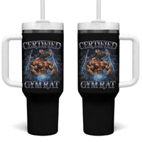 Funny Certified Gym Rat Tumbler With Handle Fitness Bodybuilding Gym Lovers Meme - Wonder Print Shop