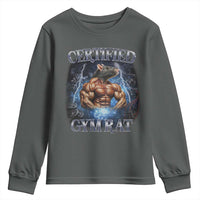 Funny Certified Gym Rat Youth Sweatshirt Fitness Bodybuilding Gym Lovers Meme - Wonder Print Shop